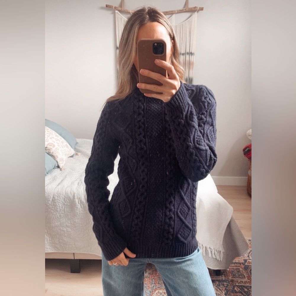 Levi’s Classic Navy Cable Knit Wool Sweater